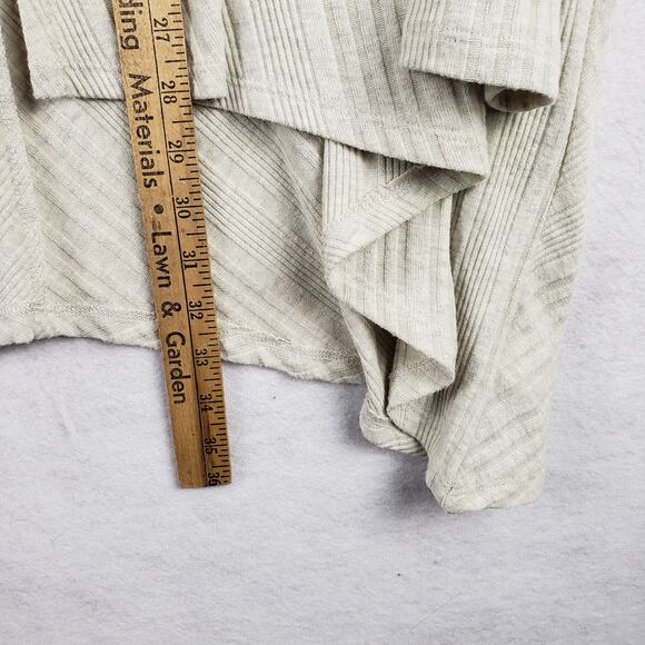 Maurices Women's‎ 2X Lagenlook Asymmetrical Open Cardigan Beige Neutral Casual - Picture 4 of 6